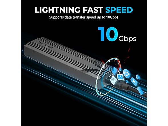 USB C NVMe Enclosure, Tool-Free M.2 SSD Case