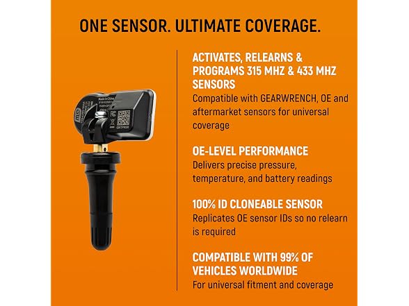 GEARWRENCH Universal Programmable Rubber TPMS Sensor