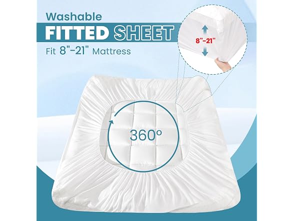 AprLeaf 3" Pillow Top Topper, Queen