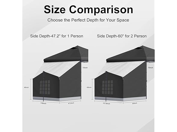 KAMPKEEPER 2 Person Canopy Side Tent