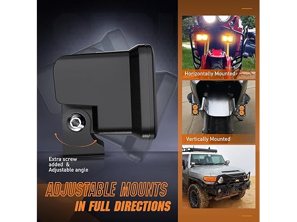Nilight Motorcycle Amber LED Pods 2 PCS 3 Inch