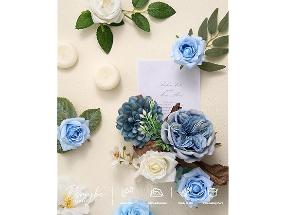 Artificial Blue Flowers Combo