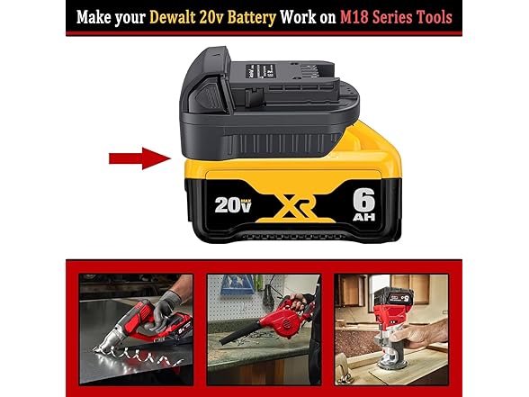 Convert for DeWalt 18v-20v Batteries to Milwaukee