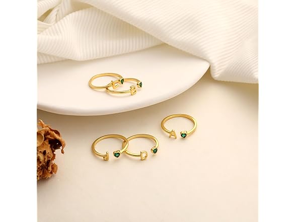 JSJOY September Birthstone Rings