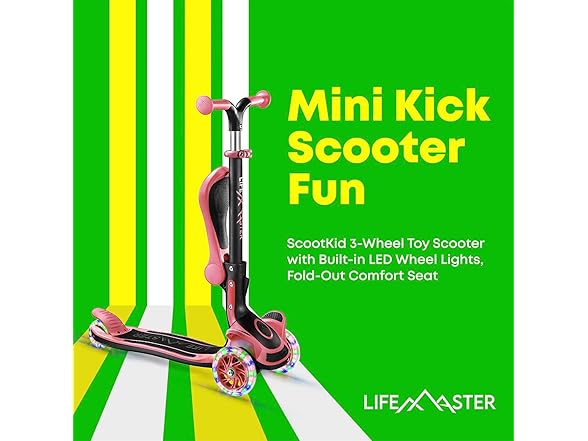 3 Wheel Scooter for Kids with Foldable Seat