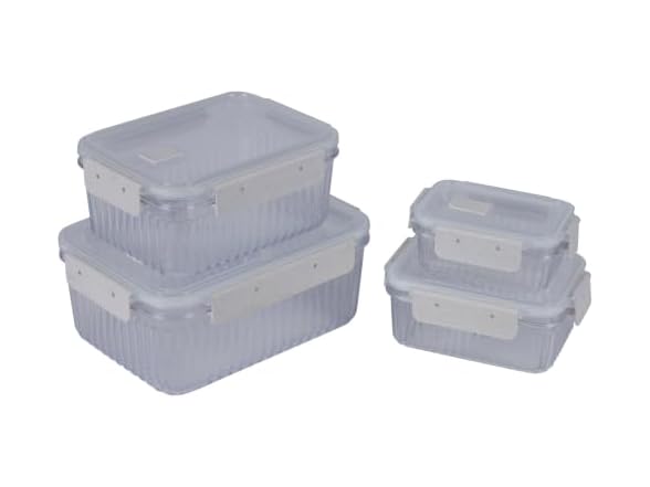 Kitchen Details 8-Piece Rectangular Food Storage Containers