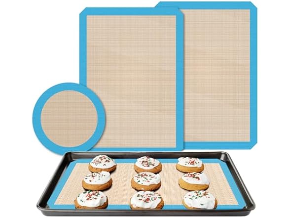 UBeesize 3 Pack Silicone Baking Mats,