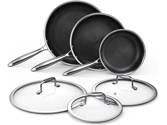 Hybrid Nonstick 6-Piece Frying Pan Set