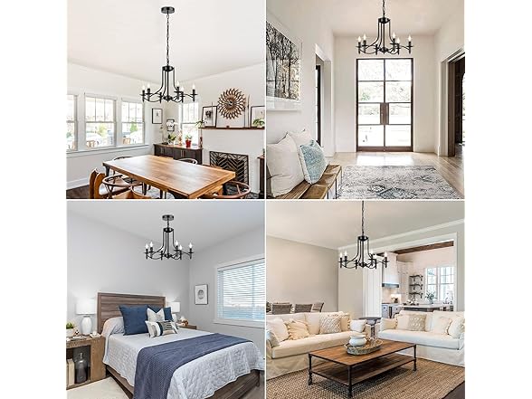 Brightever 6-Light Black Farmhouse Chandelier