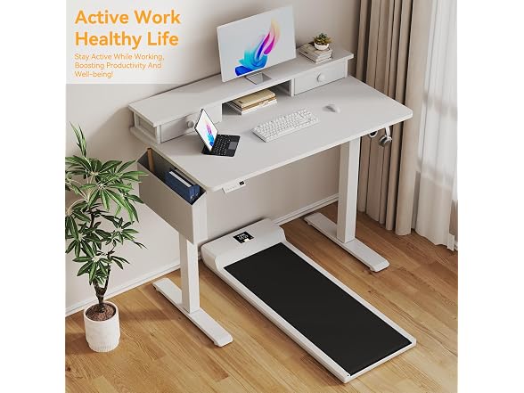 White Electric Standing Desk