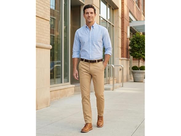 Plaid&Plain Men (31W x 28L) Slim Pants Men's Pants