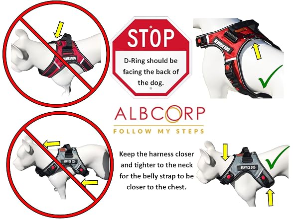 ALBCORP Reflective Service Dog Vest Harness -