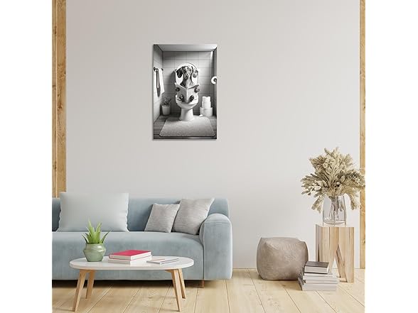 Funny Bathroom Dachshund Dog Wall Art