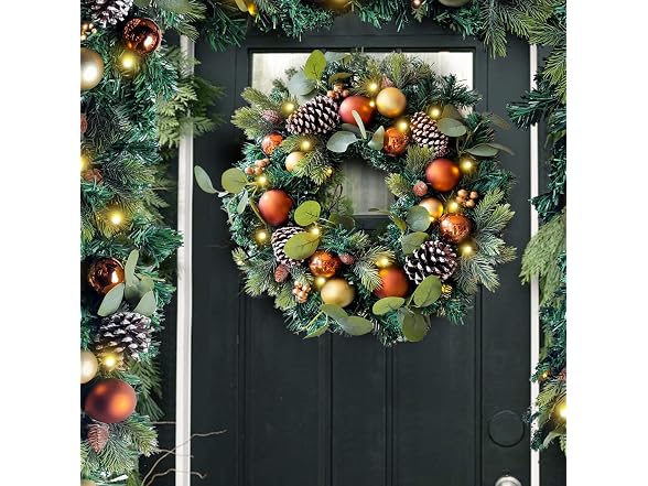 Wanna-CUL Copper/Gold 20" Pre-Lit Wreath