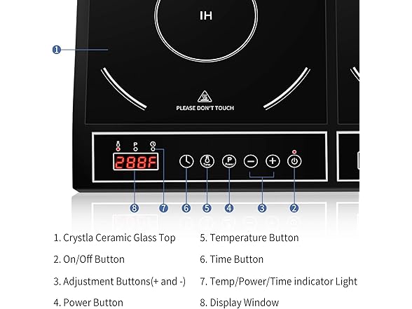 Portable 1800W Double Induction Cooktop