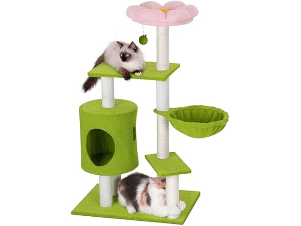 Flower Cat Tree with 3 Scratching Posts