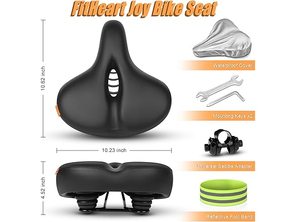 FitHeart Oversized Bike Seat, 350lb Cap