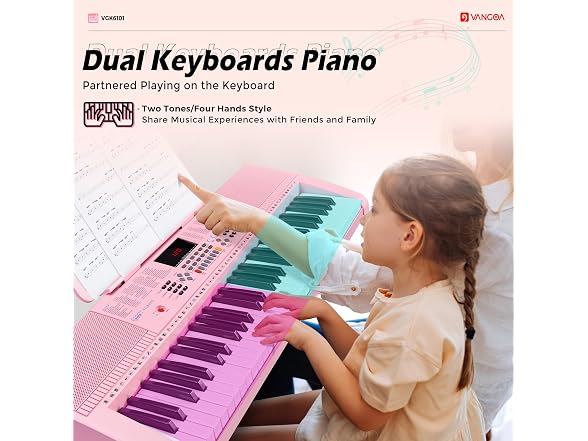 VANGOA Pink Electric Piano Keyboard
