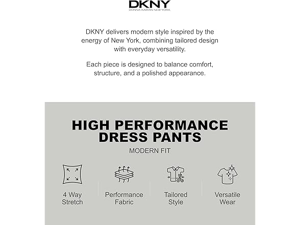 Dkny Men Modern High Performance Separates Pants