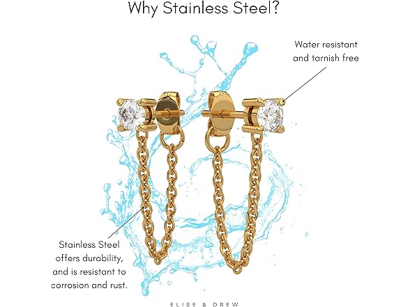 ELISE & DREW - 18k Gold Plated Stud Chain