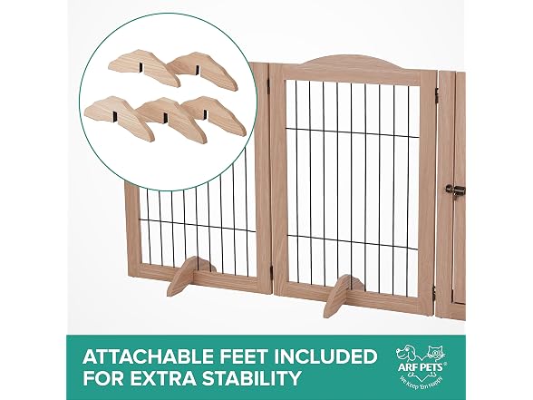 Arf Pets Dog Gates With metal 6 Panels Walnut