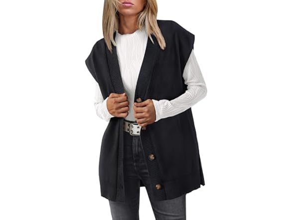 Women’s Oversized V Neck Sweater Vest