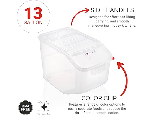 Araven Ingredient Bin 13 Gallons, 4 Count, White