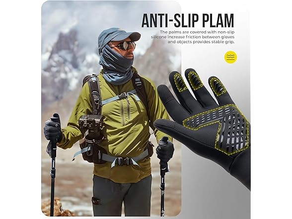 PULIOU Winter Waterproof Thermal Gloves