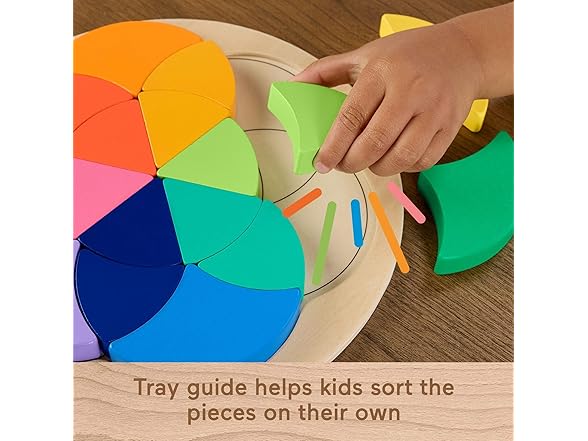 Fisher-Price Wood Preschool Toy Color Wheel Puzzle