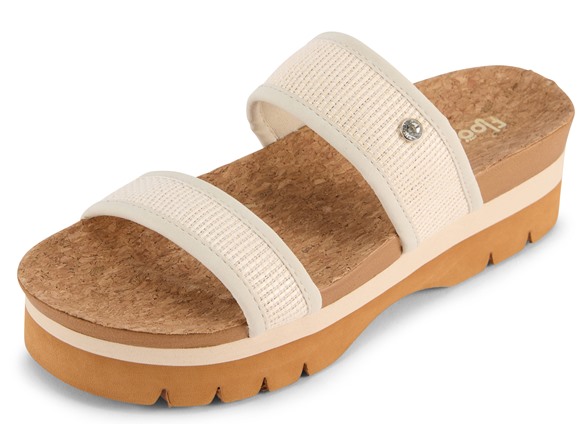 Floopi Womens Ribbed Knit Wedge Slide