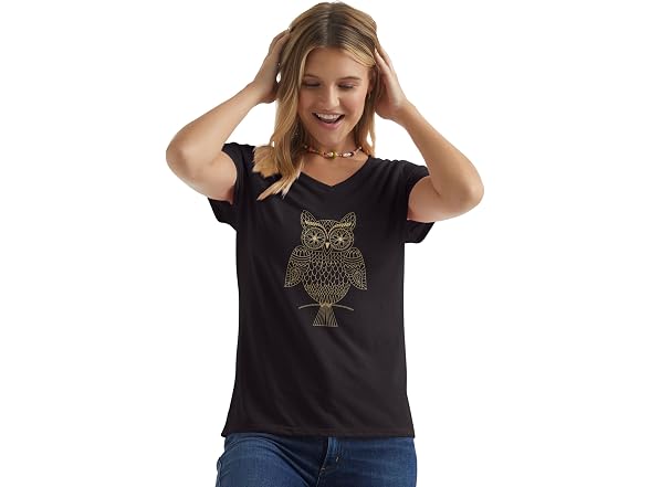 Hanes Women (S) Short Sleeve Graphic Tee Black