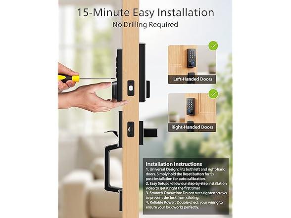 Philips Wi-Fi Smart Door Lock Deadbolt with Handle Set