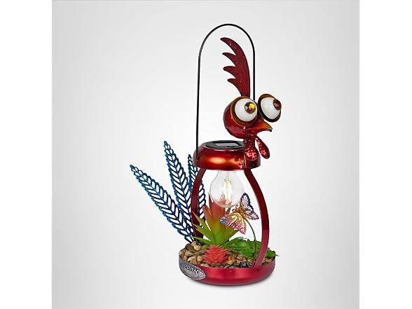 Alpine Corp Solar Rooster LED16in Red
