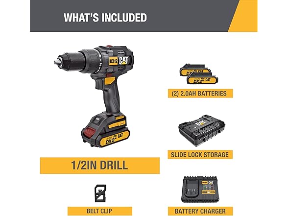 CAT DX12 18V Brushless 1/2in Hammer Drill Kit