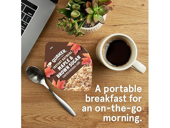 12pk Quaker Instant Oatmeal Cups, Maple & Brown Sugar