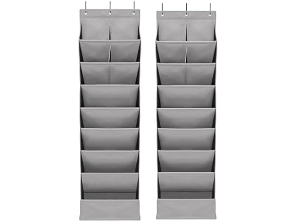Door Shoe Organizer with 10 Extra Large Pockets, 2-Pack
