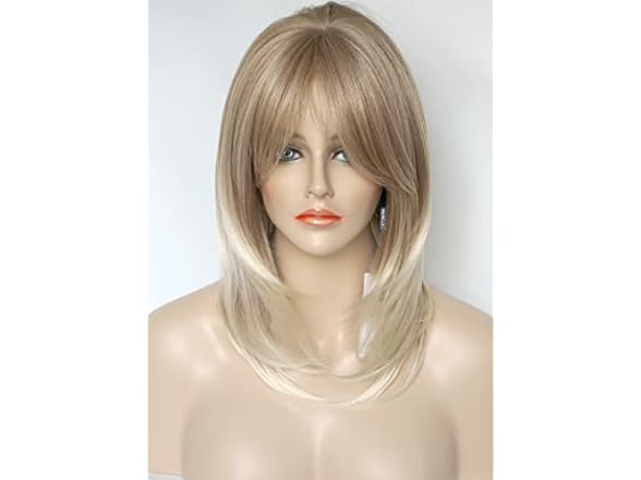 Medium Length Layered Golden Blonde Wig
