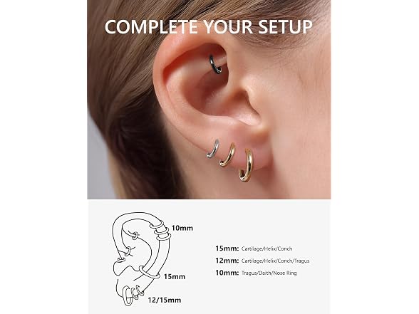 KRKC&CO NS610129 Hoop earrings men