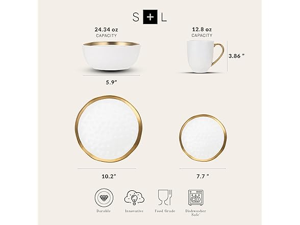 Stone Lain Modern Poreclain 16 Piece Dinnerware Set