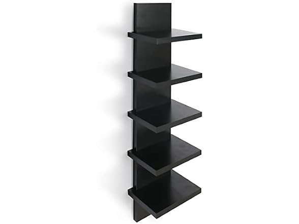 Bloddream 5-Tier Wall Shelves Black 30.7