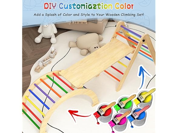 CMFYDAILY 5-in-1 Large Pikler Triangle Set