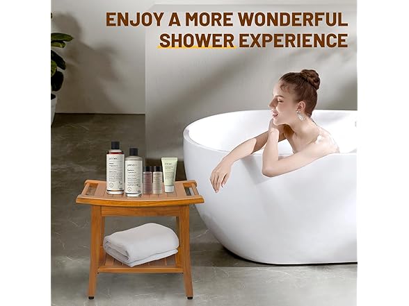 GRBEEVIITEK Teak Shower Bench