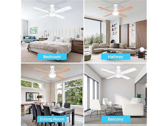 52" Ceiling Fan with Light Remote White