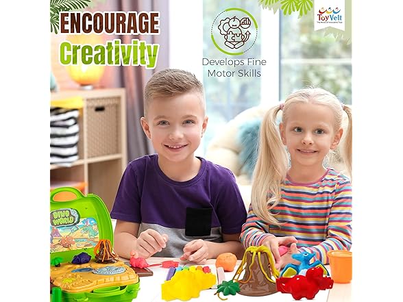 45 Pieces Dinosaur Clay Set for Kids