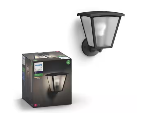 Philips Hue White Inara Black Outdoor LED Wall Lantern