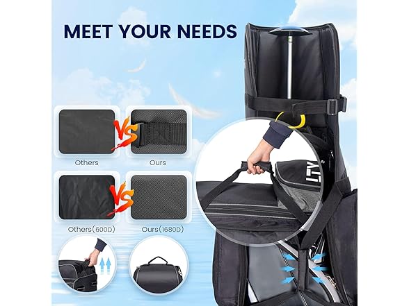 LTY Padded Golf Bags Airlines with Wheels