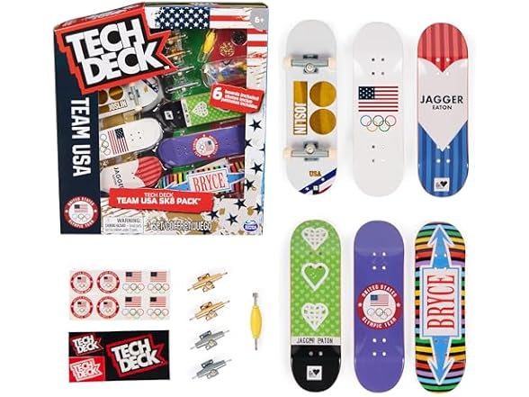 TECH DECK, Team USA Sk8 6-Pack
