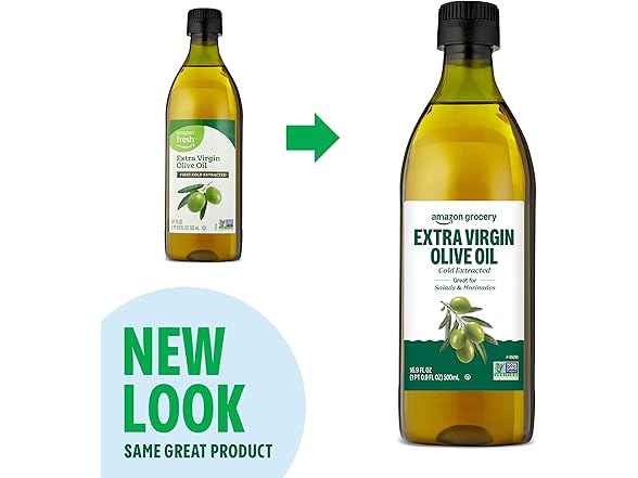 Amazon Grocery, Extra Virgin Olive Oil, 16.9 Fl Oz