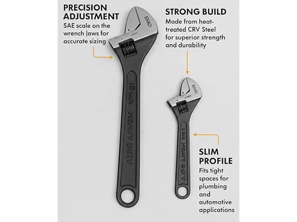 EXXO 4003 2 pc Adjustable Wrench Set