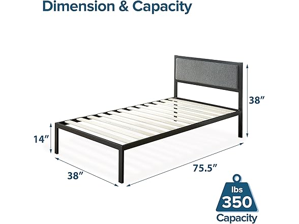 ZINUS Korey Metal Platform Twin Bed Frame